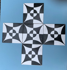 H & R Johnson Ltd vintage 60s 70s ceramic tiles op art pop art unused