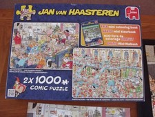 Jumbo Jan Van Haasteren 2x 1000 comic puzzle – New Year Party & Santa's Factory