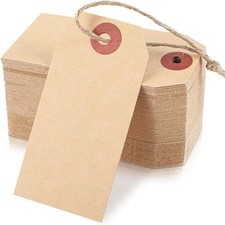 100Pcs Brown Strung Tie On