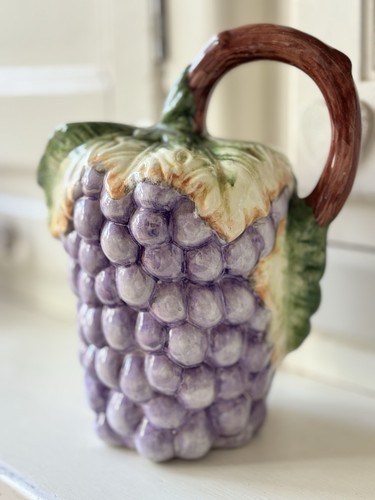 Vintage grape jug hand painted - hand,