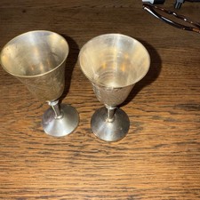 Two EPNS Goblets Set Vintage Style 