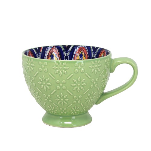 Green mug 350ml ceramic - green, coffee