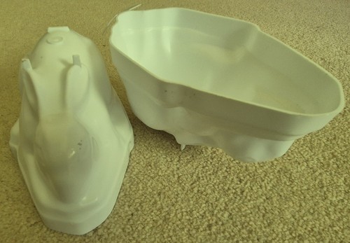 White plastic bunny - white,