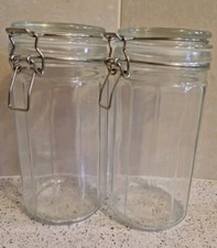 2 x Round Glass Storage Jars
