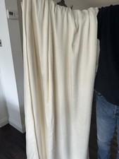 Pair Of Ivory Faux  Brushed Suede Eyelet /pole Fit Curtains. NEXT