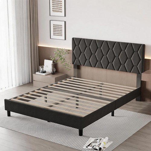 Upholstered bed frame with - upholstered,