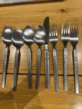 Vintage Mid Century Oneida Northland Artistic Stainless Steel  8 Pieces