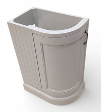 Curved corner vanity unit Grey