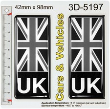 2x UK Union Jack Flag Number