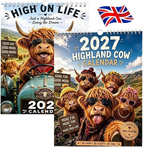 2027 funny highland - cow, wall