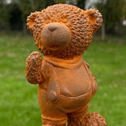 Cast iron teddy bear garden - iron,