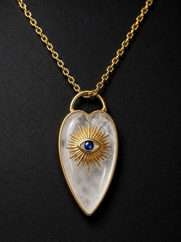 Clear quartz evil eye - evil,