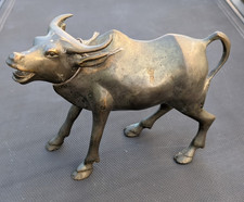 Vintage Heavy Metal Water Buffalo Cow Figurine - Presumed Brass ? 1960's