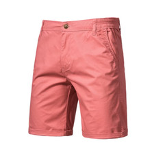 Men’s 100% Cotton Casual Shorts Elastic Waist Business Beach Shorts 10 Colors UK