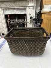 The Basket Lady Tall Narrow Wicker Storage Basket, Medium,