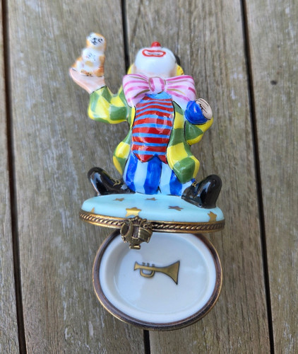 Limoges clown with rabbit - limoges,