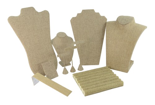 Burlap jewellery displays - jewellery, for