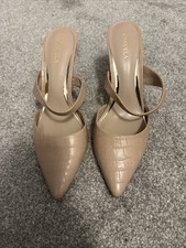 Carvela Klosed backless stiletto heel court shoes in nude