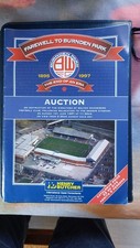 Bolton Wanderers Official Auctio Catalogue 1st June 1997 At Burnden Park