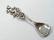 ANTIQUE SWEDISH .835 SILVER CHERUB PATT CONDIMENT SALT SPOON