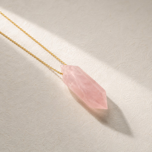 Natural rose quartz geometric - rose,