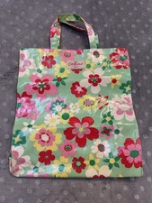 Cath Kidston Tote Shopping Bag Floral Green Medium Size Oil Cloth Hold All