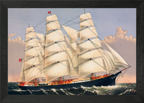 Currier ives clipper - clipper, ship