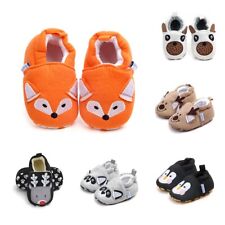 Newborn Baby Boy Girl Cotton First Walker Soft Sole Baby Crib Shoes Slippers UK