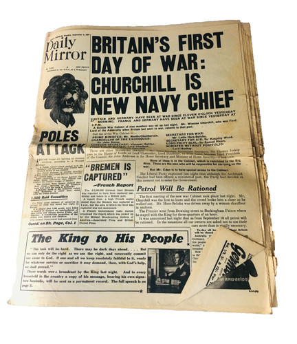 News paper daily mirror war - paper,