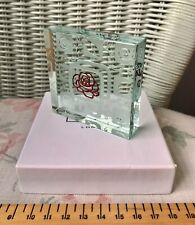 SPACEFORM MEDIUM ETCHED GLASS PAPERWEIGHT ROSE CENTRE NEW BOXED VALENTINES ?