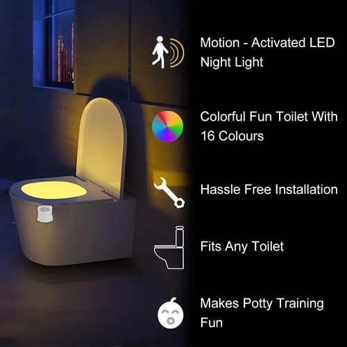 Led toilet night light - night,