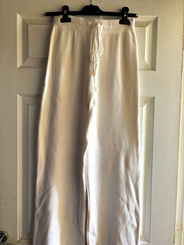 Women white ribbed - ribbed, knit