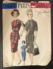 Rare 1950s Vintage Vogue Paris Original Sewing Pattern 1024 Laroche dress B=36”