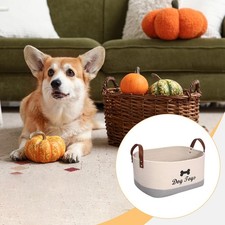 Dog Toy Storage Basket Large Capacity Puppy Stuff Bin for Dog Accessories