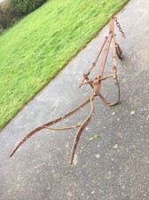 Antique Victorian Cast Iron Horse-Drawn Cultivator Plough