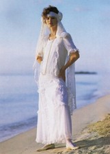 Rare Vintage Laura Ashley 20s Flapper Style Romantic Swiss Dot Wedding Dress 10