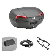 GIVI E46 RIVIERA Black Red Trunk Kit for Peugeot XP 400 ALLURE 2023-2023