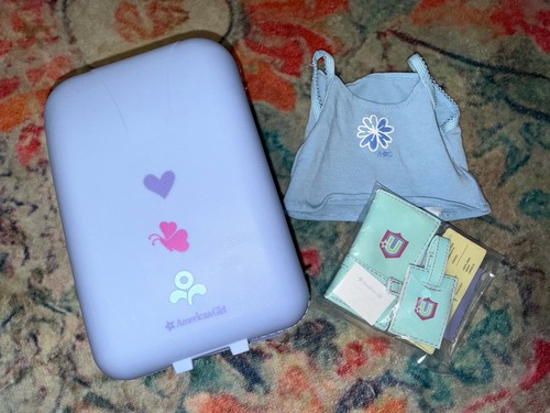 American girl doll - american, suitcase