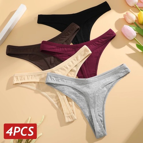 4pcs women cotton thong - 4pcs,