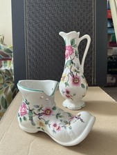 Old Foley James Kent ltd, Chinese Rose porcelain boot and Jug