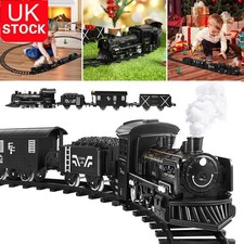 UK Electric Large Classic Train Set RAIL Vehicle Kids Toy Track Carriages Gift