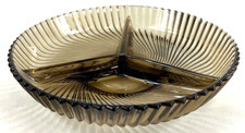 Vintage, Veropa, France, Brown Smoked, Glass, Divider Dish