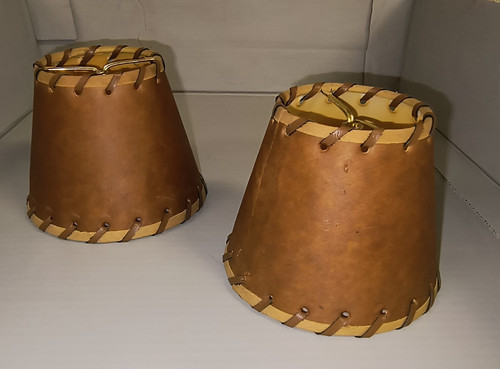 Pair parchment lamp - (2), of