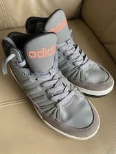 Ladies Adidas Neo High Top Trainers Size 6.5 In Grey With Peach Branding Bargain