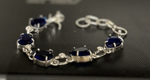 925 silver tanzanite - silver, blue