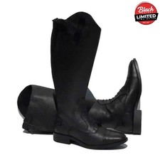 Rhinegold Luxus Extra Wide Calf Leather Riding Boots Black