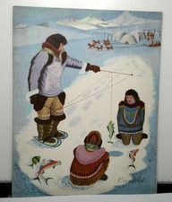 1952 Cunard Liner RMS Caronia Luncheon menu Igloo Design cover