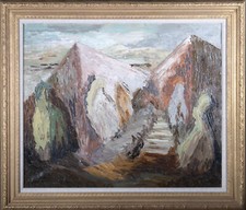 Mid 20th Century Oil - Stairs To The Mountain