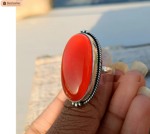 Carnelian gemstone ring - carnelian, ring,925