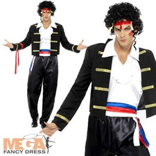 80's New Romantic Mens Fancy Dress Adam Ant Celebrity Star 1980s Adults Costume